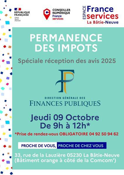 Permanence des impôts à France Services_La Bâtie-Neuve - Permanence des impôts à France Services_La Bâtie-Neuve