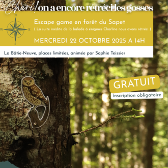 Rendez-vous en terres connues : Escape Game en forêt du Sapet !_La Bâtie-Neuve