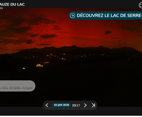 Aurore boréale du 19 janvier - Webcam du sauze du lac 