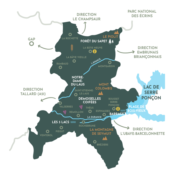 Carte territoire Serre Ponçon Vallées