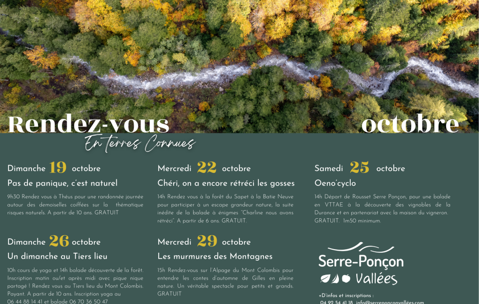 programme animation toussaint serre ponçon vallées 2025