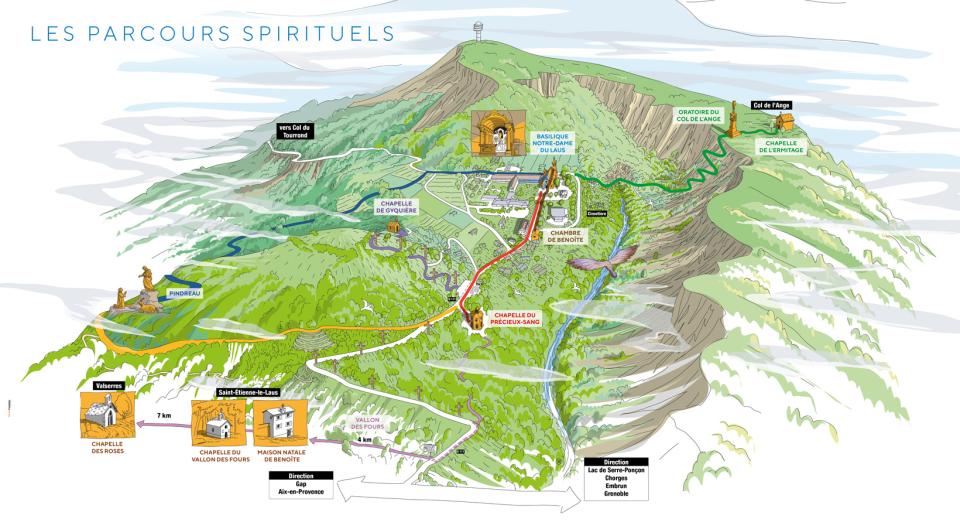 carte du sanctuaire notre dame du Laus 